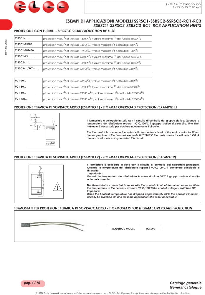 Elco 1 Phase AC Semi Contractors - SSRSC3 and RC3 Series