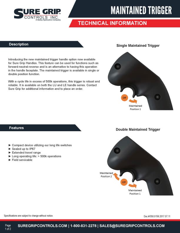 Sure Grip Maintained Trigger Handles