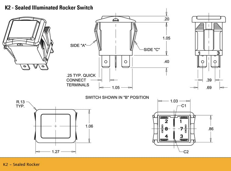 OTTO K2 Range of Sealed Rocker Switches