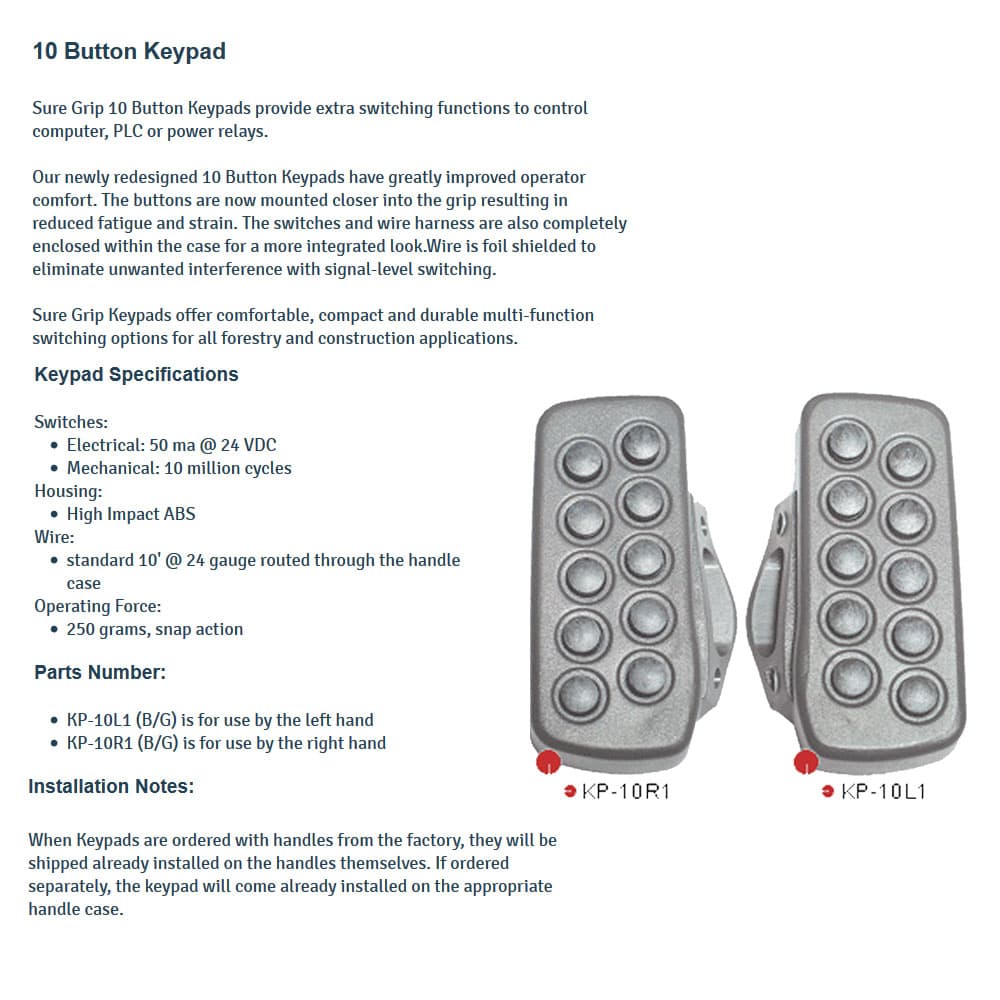 Sure Grip 10 Button Keypads