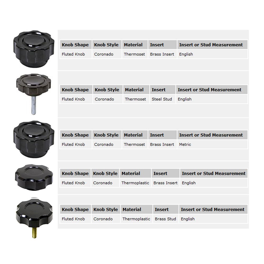 EHC Knobs - Control Knobs - Fluted Knob Series