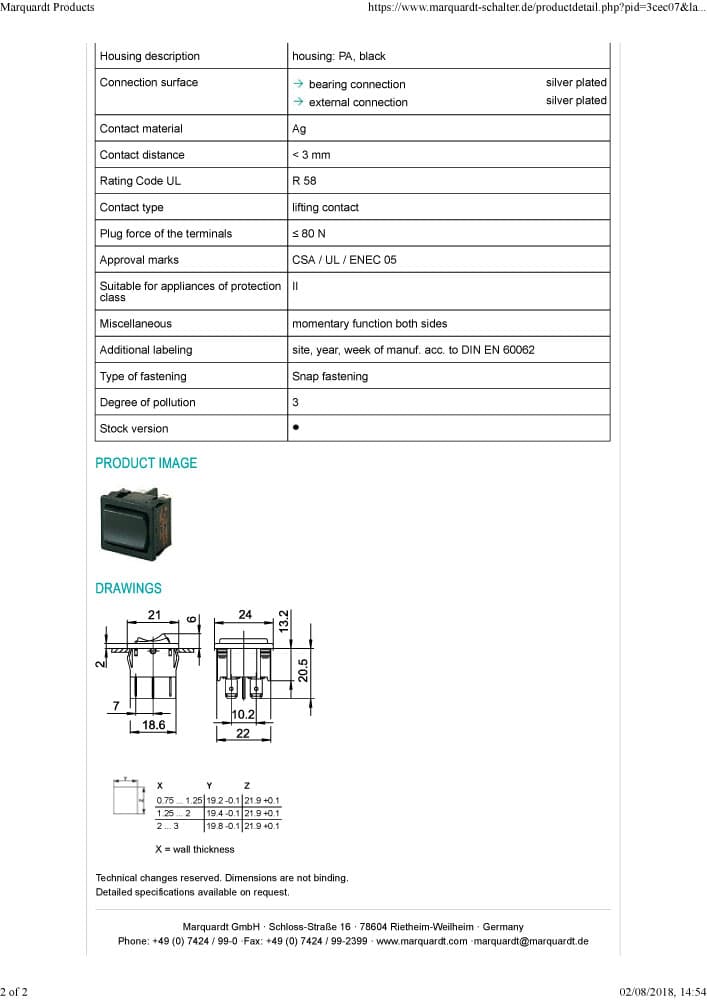 Marquardt Rocker Switches - Series 1800