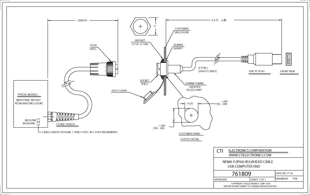 CTI Plug-n-Play Industrial Mouse Pointer - M20X9-NX Series