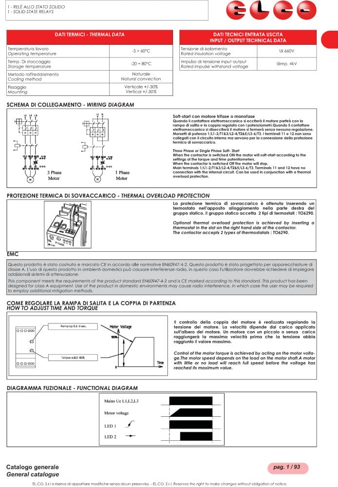 Elco Starting Torque Limiter - SSRSTL3 Series (Soft Starter)