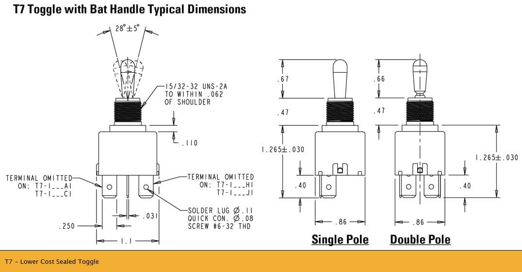 T7 - Lower Cost Sealed Toggle Switch Range