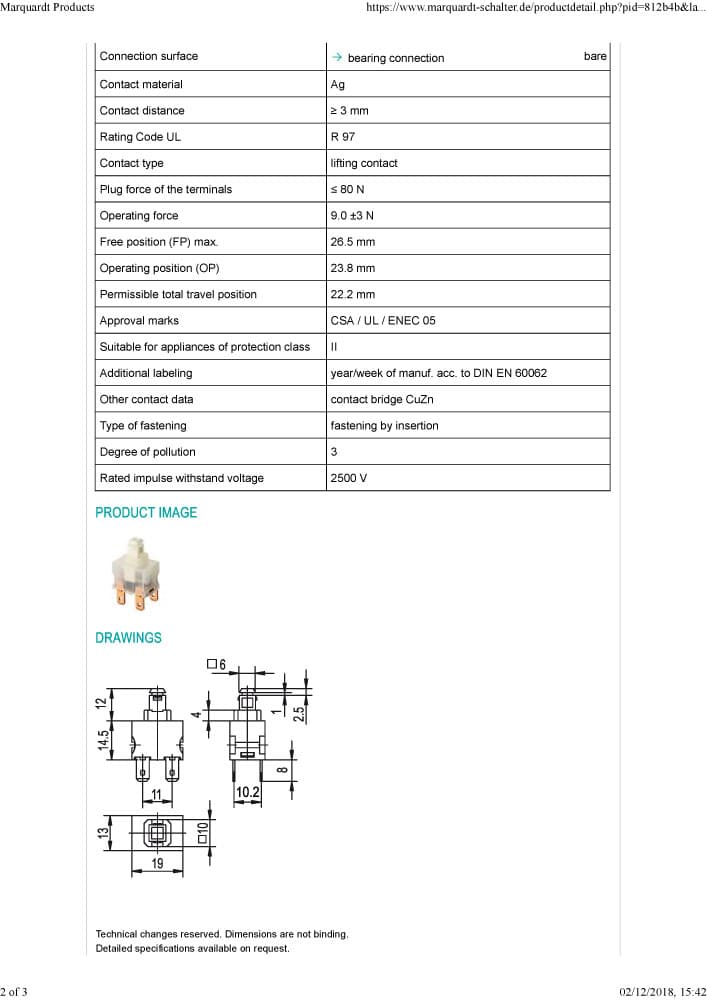 Marquardt Single & Double Pole Pushbutton Switches - Series 1680