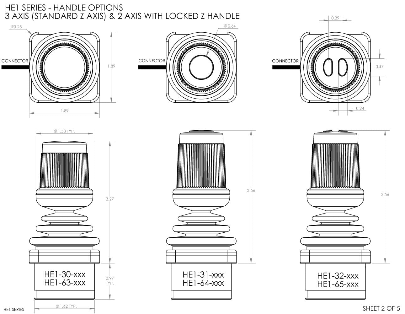 Ruffy HE1 Fingertip Hall Effect Joystick 2 Axis Range