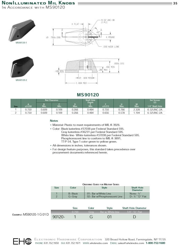 EHC Knob - Military Control Knobs - Custom MS Devices